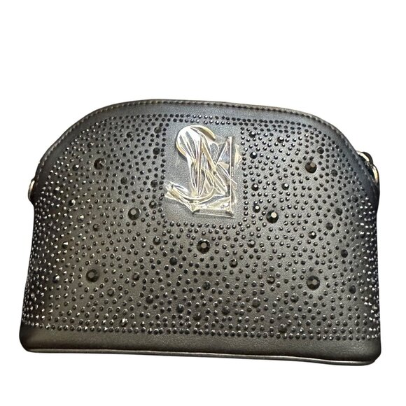 Steve Madden 2 Piece Gift Set With Faux Fur Pom Hat & Rhinestone Crossbody Bag - Picture 3 of 6